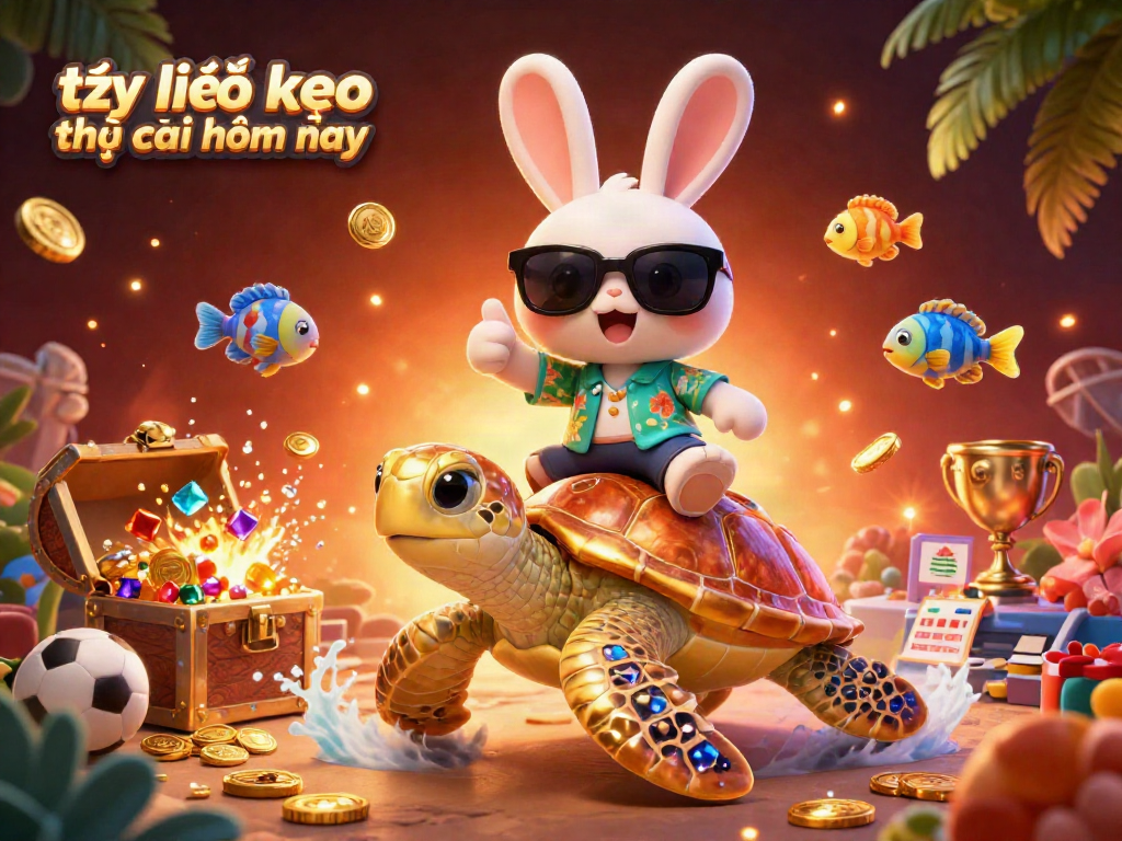 Engage with tỷ lệ kèo nhà cái hôm nay in vibrant 3D adventure featuring a lucky rabbit and golden turtle.