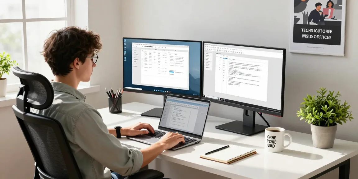 WPS Download in a modern home office with dual monitors and a cozy setup.
