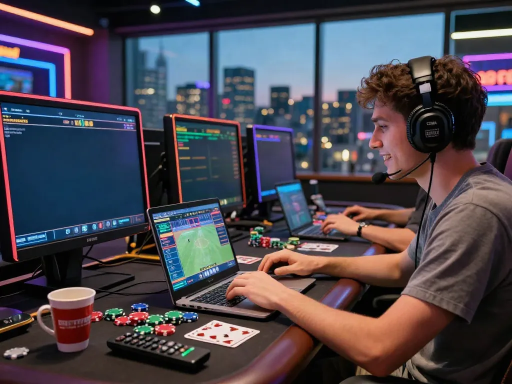 Immersive online betting experience at https://fc88v1.com/ with player engaged and vibrant atmosphere.