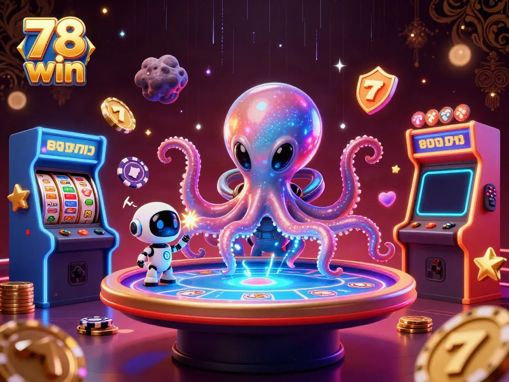 Engage in thrilling poker action at 78 win with ultra-detailed 3D alien characters and vibrant gaming elements.