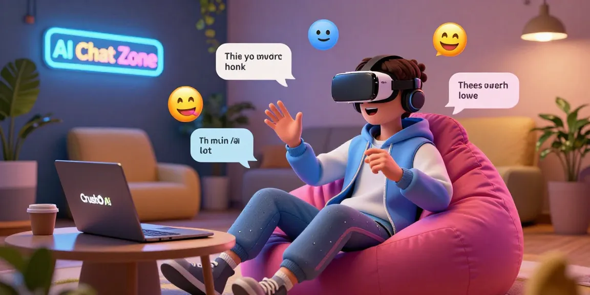 Immersive nsfw ai chat experience with animated character in a modern lounge.