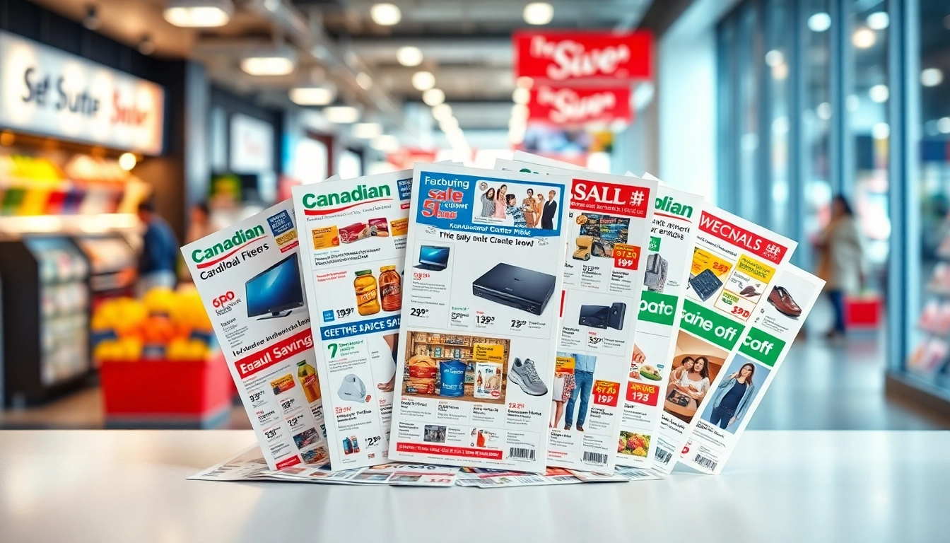 Dynamic collection of Canadian Flyers featuring discounts and promotions on various products.