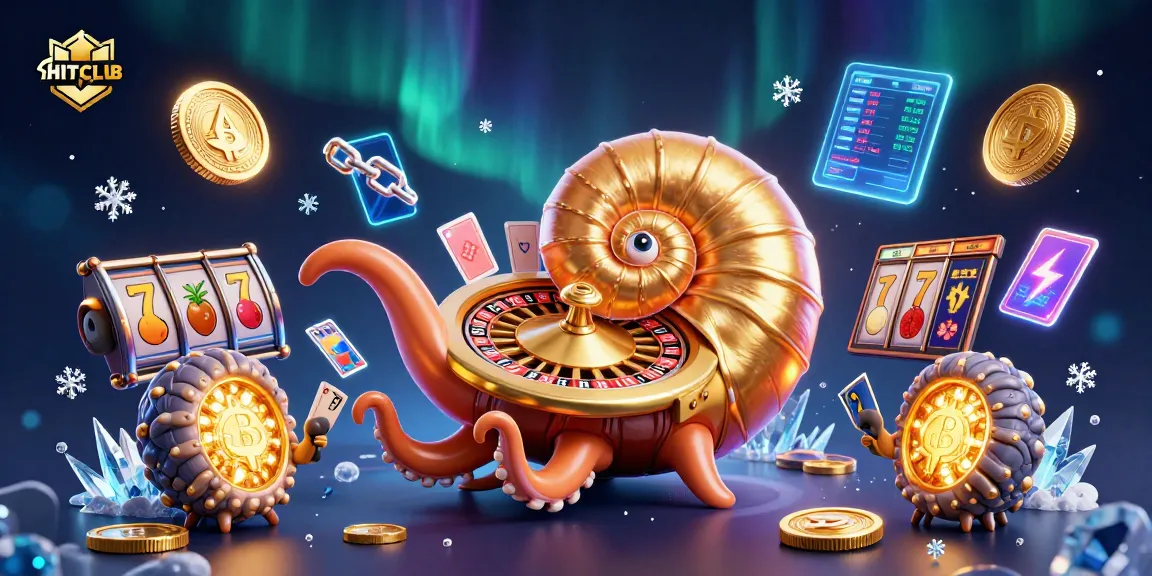 Engage with HITCLUB's vibrant 3D casino illustration featuring dynamic gaming elements and innovative crypto details.